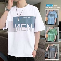 Short Sleeved T-shirt for Mens Summer Thin Loose Fitting Clothing Korean Version Trend Casual Handsome C22n {category}