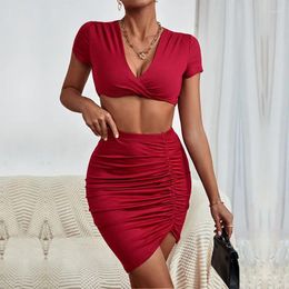 Party Dresses Summer European And American Temperament Sexy Women's Red Tight Suit Skirt