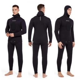 5MM SCR Neoprene Wetsuit Men Tops Pants Diving Suit Equipment Underwater Fishing Spearfishing Kitesurf Swimwear 240321