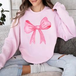 Coquette Pink Bow Baby Sweatshirt Soft Girl Retro Clothing Trendy Clean Aesthetic Pinterest Clothes 240318