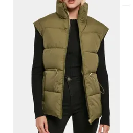 Women's Vests Outwear Street Urban Leisure Short Y2K Winter Coats Warm-Keeping Cotton Clothing Padded Clothes Vest