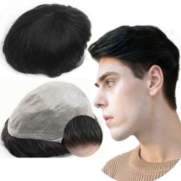 Toupees NLW Toupee for Men Human Hair Prosthesis 0.04mm Thin Skin PU Hair Replacement System Hair Units Hair Pieces base 10*8