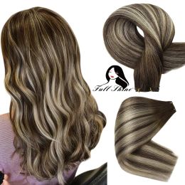 Weft Full Shine Hair Extensions Remy Genius Bundles Silky Human Hair Extension for Women Invisible Human Hair Weft Sew in Hair Weft