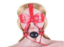 PU Leather Head Harness Sexy Blindfolds Solid Mouth Ball Gag Adult Games Sex Slave Bdsm Bondage Restraints Sex Toys for Couples1222148