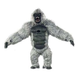 Mascot Costumes 2.6m Iatable Grey King Kong Costume Adult Kingkong Suit Blow Up Gorilla Mascot Outfit for Entertainments Party