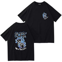 TR APSTAR Original design Men's T-Shirts logo Summer Cartoon Collarless Short Sleeve Letter Loose Versatile Tops T-Shirts black white 759