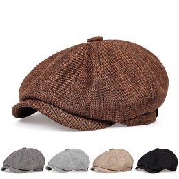 Cappello da strillone casual da uomo Cappello da berretto retrò sottile primavera estate Cappello casual selvaggio Cappellino ottagonale unisex Cappellino hip-hop di moda gorras