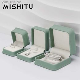 Jewellery Boxes MISHITU PU Leather Ring Jewellery Storage Box Ring Diamond Earrings Necklace Jewellery Display Organiser Box Gift For Women L240323