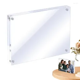 Frames Po Frame Acrylic Transparent Magnetic For Bedside Frameless Couple Family Picture Freestanding Decorations