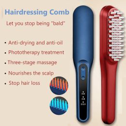Products Hair growth comb new vibration phototherapy massage comb Colour light electric massager hair comb laser head massager