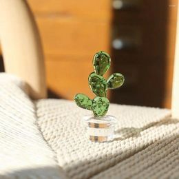Decorative Figurines Cute Exquisite Pography Props Handmade Living Room Cactus Ornament Glass Plant Statue Crafts Gift Miniature