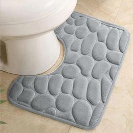 Carpets Washroom Toilet Foot Mat U-shaped Floor Waterproof Pad Bathroom Water Absorption Anti-skid