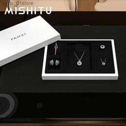 Jewellery Boxes MISHITU New Design Jewellery Display Box Rings Earring Necklace Combination Storage Tray Premium Jewellery Display Storage Box L240323