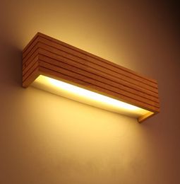 Modern Japanese Style Led Lamp Oak wooden Wall Lamp Lights Sconce for Bedroom Home LightingWall Sconce solid wood wall light LLFA8007661