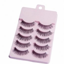 5 Pairs Makeup 3D False Eyeles Gorgeous Soft Lg Cross Eye Les Fake L Extensi Make up Beauty Tool A21-Pink F4Zx#