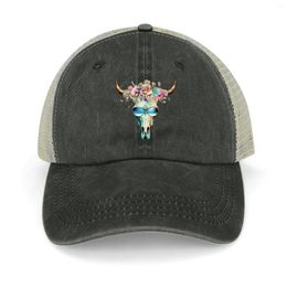 Ball Caps Cow Skull With Sunglasses At The Beach Cowboy Hat Hip Hop Black Bag Snap Back Men Women's