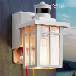 Myhaptim Porch Lights with GFCI Outlet,dusk to Dawn Motion Sensor Outdoor Lights,3 Lighting Modes White Front Door Lights,waterproof Exterior Light