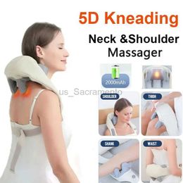 Massaging Neck Pillowws Electric Neck And Back Massager Wireless Neck And Shoulder Kneading Massage Pillow Cervical Back Muscle Relaxing Massage Shawl 24323