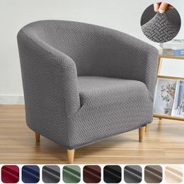 Chair Covers Twill Jacquard Tub Cover Elastic Club Sofa Stretch Spandex Single Armchair Slipcovers For Living Room Bar Home