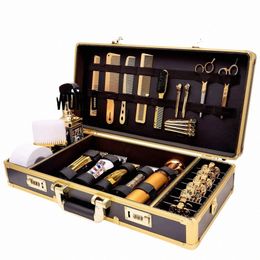 profial Barber Tools Box Portable Hair Stylist Travel Metal Case Sal Clipper Trimmer Storage Organiser Makeup Suitcase 85l9#