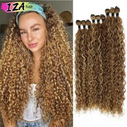 Weave Weave Afro Kinky Curly Synthetic Hair Bundles Long Organic Curly Hair 9PCS/320Grams 20 24 28Inch Natural Hair Weave