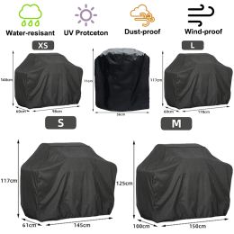 Grills BBQ Grill Cover Waterproof Outdoor Barbecue Cover Heavy Duty Anti Sun Rain Protective for Weber Round Rectangle Bbq Accessories