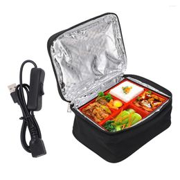 Dinnerware USB Electric Heating Lunch Bag 2.7L Camping Box Warmer Insulation Bento For Car Travel Picnic