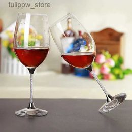 Wine Glasses Wine glass goblet crystal Rhinestone decoration wedding red wine glass with Stem filled Rhinestone and crystal 412ml L240323