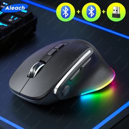 Mulvice Wireless Performance Mouse USB Bluetooth Backlit Rechargeable Ergonomic Mice For MacPCTabletiPadLaptop 240314