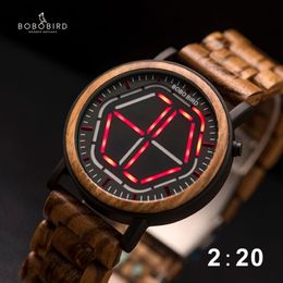 BOBO BIRD LED Display Watch Men relogio masculino Night Vision Digital Mens Watches reloj hombre V-P13 CJ191213227S