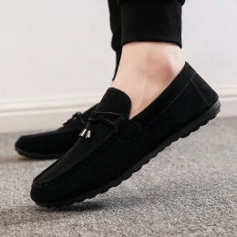 Shoes Brand 2022 Fashion Summer Style Soft Moccasins Men Loafers High Quality Genuine Leather Shoes Men Flats Gommino Driving Shoes