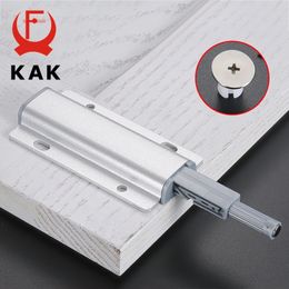 KAK 5pcslot Aluminium Alloy Push to Open Cabinet Catches Door Stops Magnetic Touch Stop Kitchen Invisible Pulls Hardware 240322