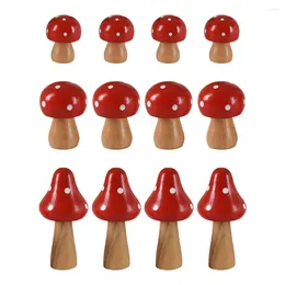 Garden Decorations 12 Pcs Simulated Wooden Mushroom Accessories Ornament Adornment Dining Table