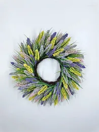 Decorative Flowers 20'' Spring Wreath Artificial Flower With Green Leaf For Front Door Wall