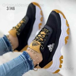 Casual Shoes 2023 New Women Sneakers Fashion Platform Lace Up Casual Sports Shoes Comfortable Running Ladies Vulcanized Shoes Female Footwear T240323