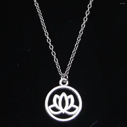 Chains 20pcs Fashion Necklace 20mm Lotus Flower Pendants Short Long Women Men Colar Gift Jewelry Choker