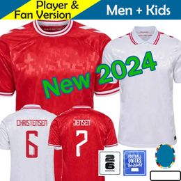 Denmark Football Jerseys 2024 Euro Cup New 24/25 National Team 2025 Soccer Shirts Kids Kit Full Set Home Red Away White Men Uniform CHRISTENSEN JENSEN ERIKSEN