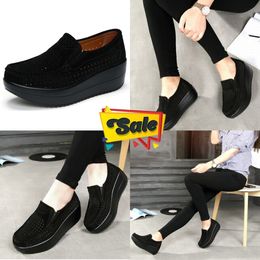 2024 Comfort Sneakers Swing shoes Leather platform casual shoes lace-up platform mom shoes GAI 35-42