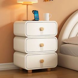 Night Stand Modern Side Rustic End with 3 Drawers for Office Bedroom Study Tight Spaces Bedside Table Solid and Stable Easy to Assemble (color: White, Size: