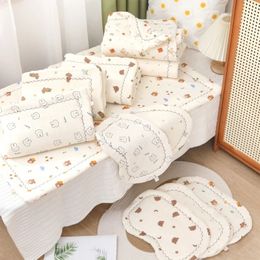 Comfortable Baby Crib Mattress Cushion with Matching Pillow Cotton Infant Bedding Stuff Set Safe and Gentle for Toddlers 240313