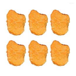 Decorative Flowers Set Of 6 Realistic Fake Chicken Model Artificial Fried Simulations Perfect For Food Pography
