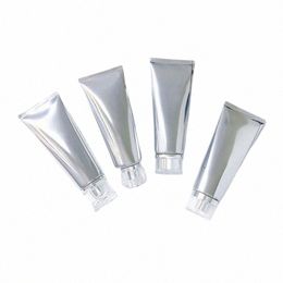 luxury Beauty Makeup Tools Accories Sliver Cosmetic Soft Tube Glossy Empty Hand Cream Hose 100ml 50pcs/lot Squeeze Bottle M4Ol#