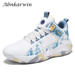 Shoes Men PU Leather Basketball Shoes HighTop Sneakers Sport Shoes Breathable Comfortable AntiSlip Plus Big Size 47 48