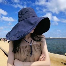 Wide Brim Hats Bucket Hats Wide Brim UPF 50+Sun Hat Womens UV Protection Hiking Hat Folding Summer Solid Beach Bucekt Hat 2022 24323