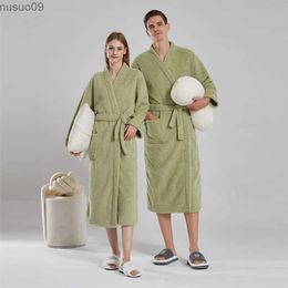 home clothing Womens and mens winter warm kimonos bathroom Pyjamas flannel dresses thick robes comfortable and loose fitting couples home clothesL2403