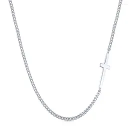 Chains Japanese And Korean S925 Full Body Pure Silver Necklace Personalized Cross Minimalist