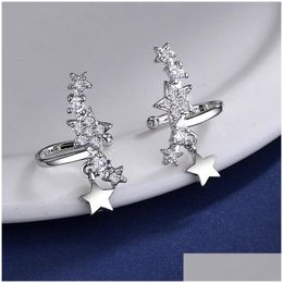 Clip-On Screw Back Utimtree Korean Earrings Jewellery Zircon Star Clip For Women Boucle Doreilleclip-On Drop Delivery Otfuh