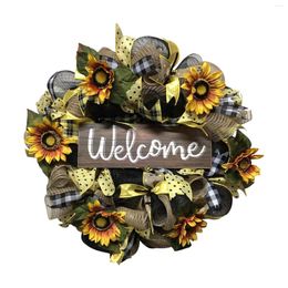 Decorative Flowers Colourful Wreaths For Front Door Festival Wreath Spring Decorating DIY Christmas Outside With Lights