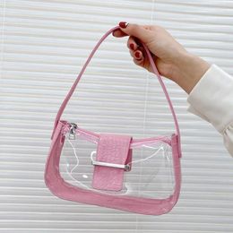 Bag 2024 Small Handl Bags For Women Design Luxury Transparent Clear PVC Jelly Armpit Shoulder Totes Female Messenger