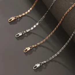 Chains XP Jewellery --( 50 Cm 2.5 Mm ) Gold Plated 18 K Classic Flat 20 Inch Chain Necklaces For Cool Women Men Fashion